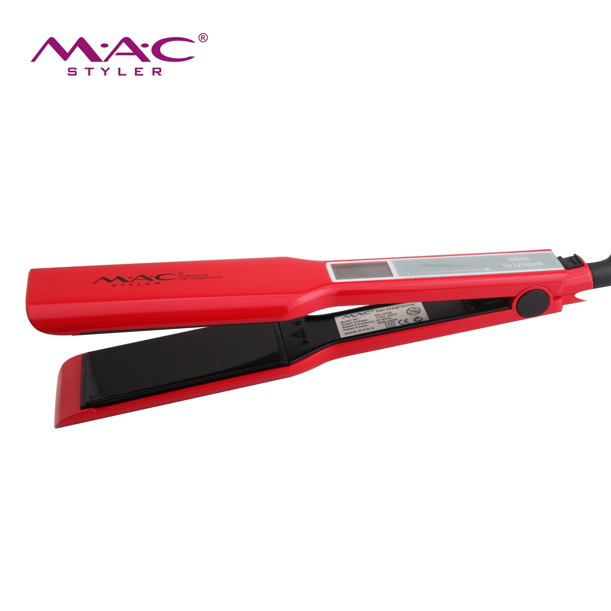 Red wide board touch screen hair straightener Hair straightener with gorgeous appearance and excellent quality