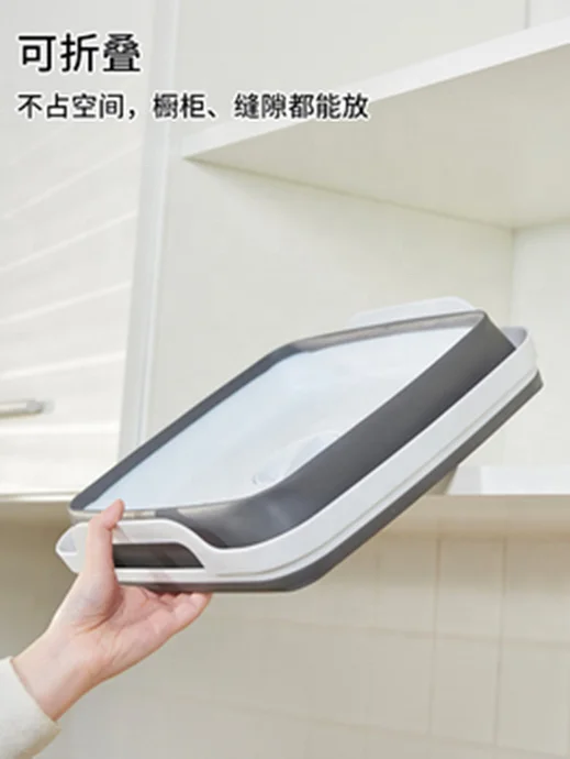 Silicone Folding Drain Basket Fruit Vegetable Washing Basket Foldable Collapsible Drainer Kitchen Storage Tool