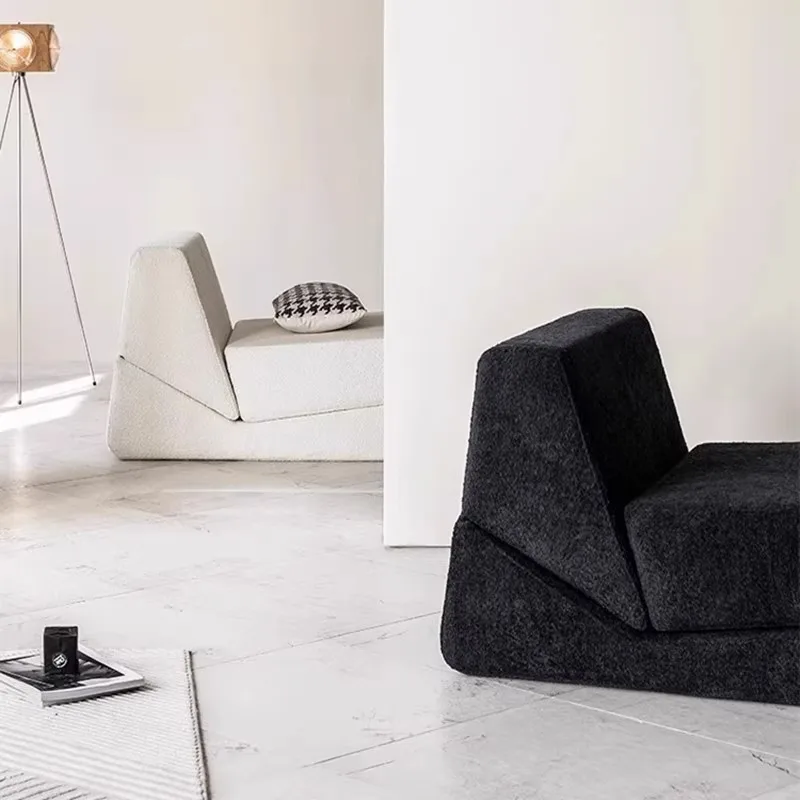 Foldable Single Sofa Bed living room sectional couch Modular recliner vacuum sealed compressed foam fabric sofa chair furniture