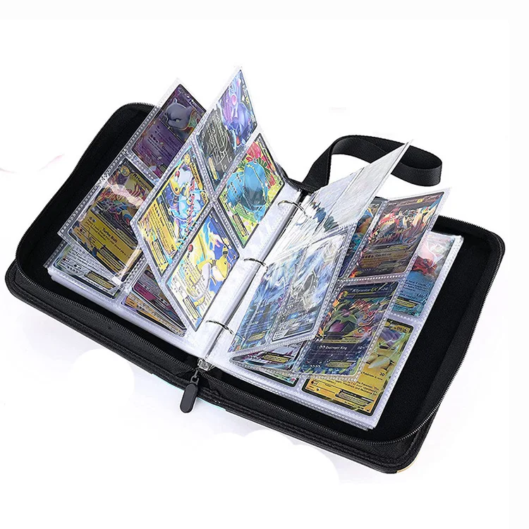 PU Leather with 4 Pocket Game Cards Binder Compatible and Pocket Cards Cards Holder Storage bag