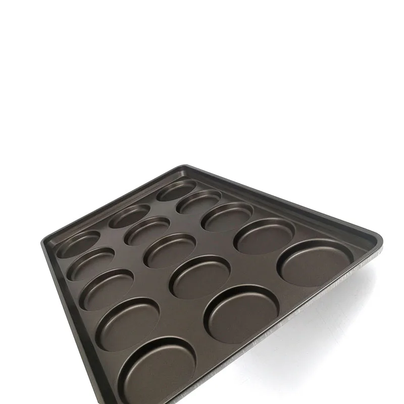 15 Cups Non stick Aluminized Steel Burger Bun Baking Pan