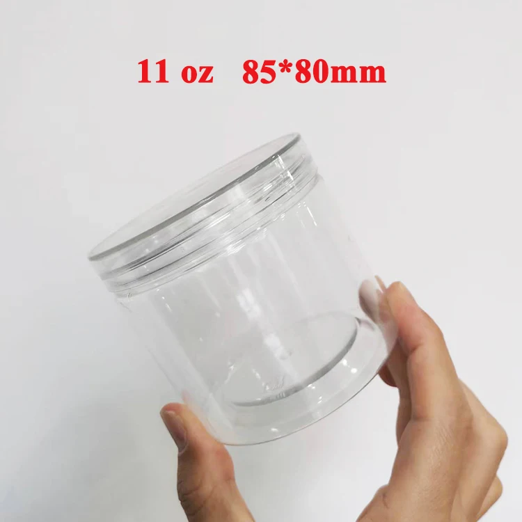 Wholesale PET clear lid hermetic cosmetic plastic cream storage container kitchen jars