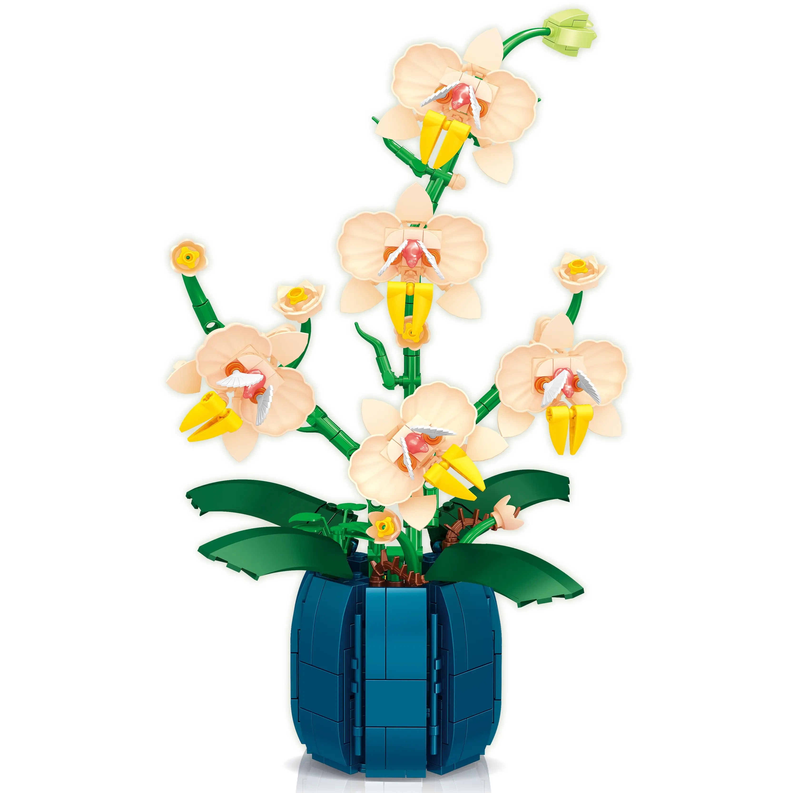 Hot Selling Indoor Creative Flower DIY Blocks Plant Plastic Model Building Blocks Toys Butterfly orchid Building blocks