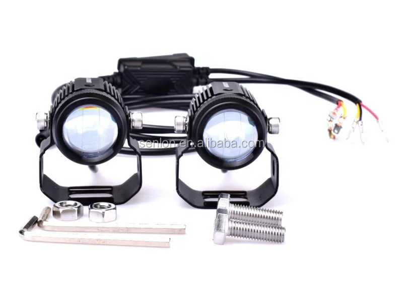 Светодиодная фара для мотоцикла двухцветный проектор Bi Lens Moto Bike мини-фара вождения противотуманная DRL аксессуары внедорожника