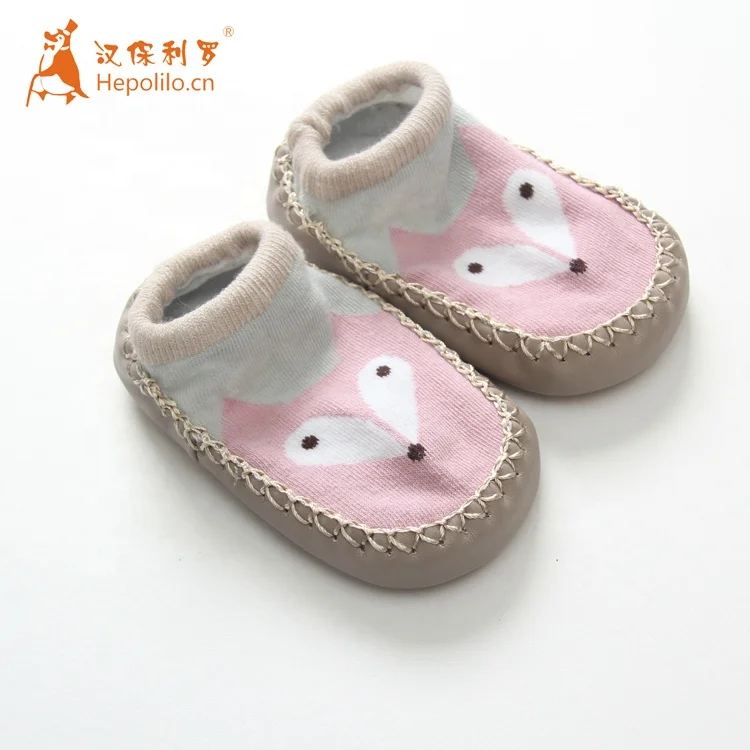 Custom Cartoon Cute Design Baby Girl Organic Cotton Rubber Bottom Baby Socks Kids Sock Shoes Non slip for Baby Boy