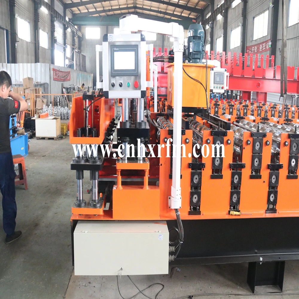 glazed trapezoidal galvanized steel metal roof panel aluminium cold rolling machine double layer roofing roll forming machine