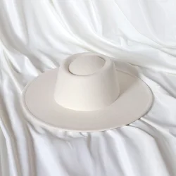 Wholesale custom 2022 Fashion Women And Men Fedora Hats 9.5 cm Wide Brim Round Top Vintage Jazz Fedora Hats