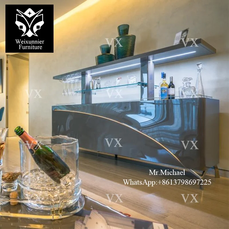Luxury living room modern wine cabinet bar dining room furniture wine cabinets for the home Italian design wine rack cabinet