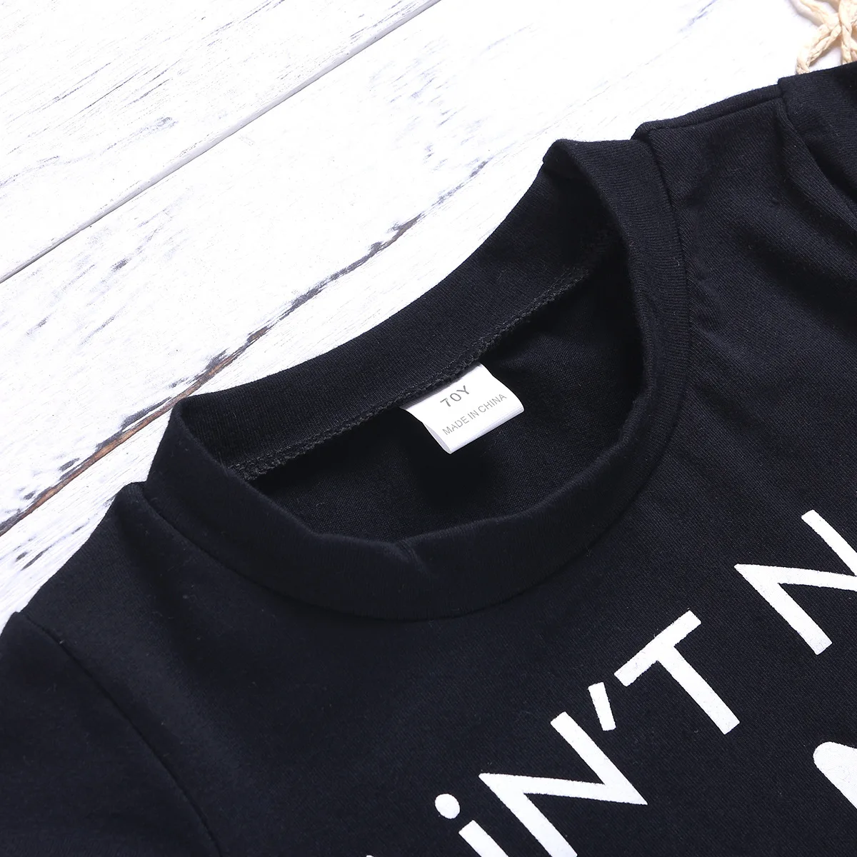 New summer baby girl letter short-sleeved printed T-shirt ripped denim shorts 2pcs clothing sets toddler girl set