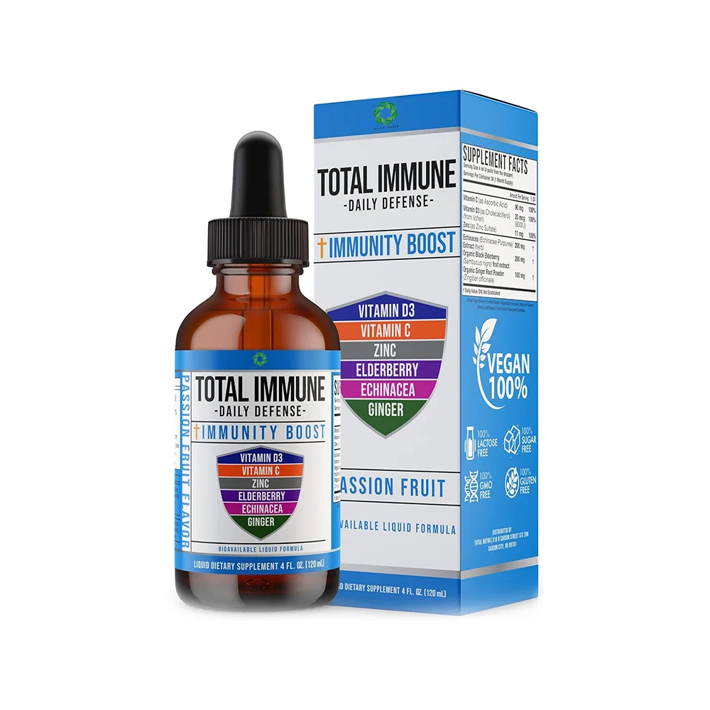 DROPS:TOTAL IMMUNE DAILY DEFENSE IMMUNITY BOOST,VITAMIN D3,C. ZINC,ELDERBERRY,ECHINACEA,GINGER