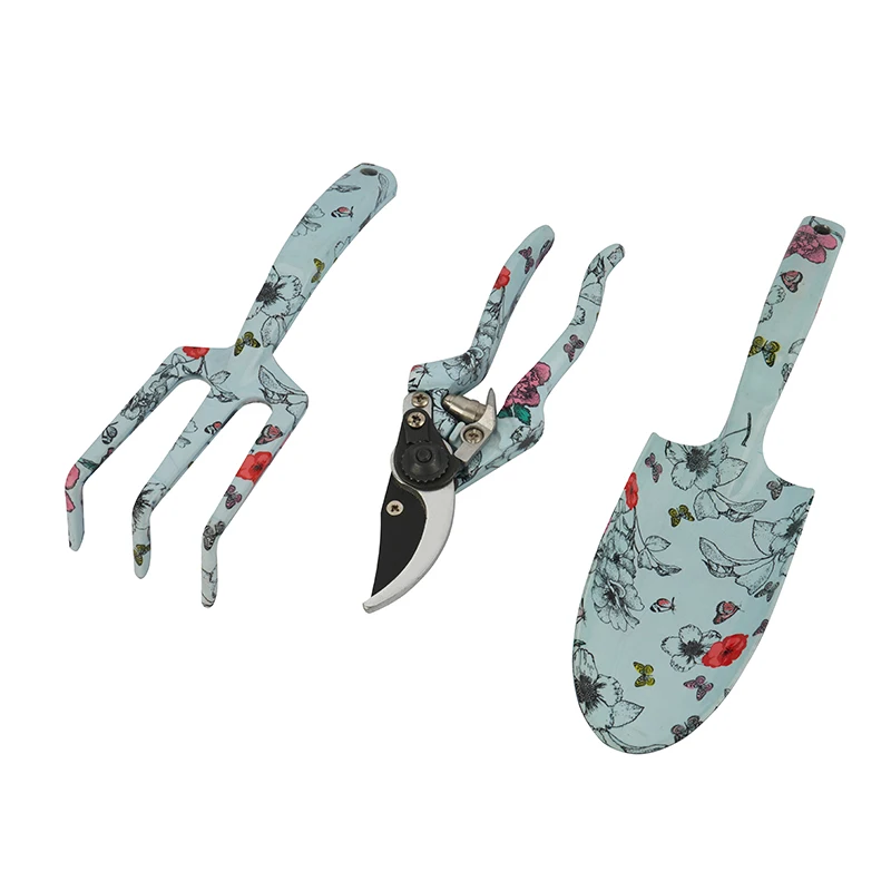 Aluminium Alloy 3pcs Lady Weed Balcony Gardening Hand Tools Set Kit Mini Garden Weeding Hoe Shovels Rakes For Leaves