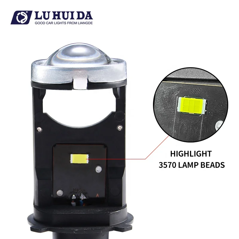 DIKAM High Quality Y2 mini projector lens H4 H7 12V LED headlight bulbs Hi/Lo beam Suitable For Car Headlight Lens