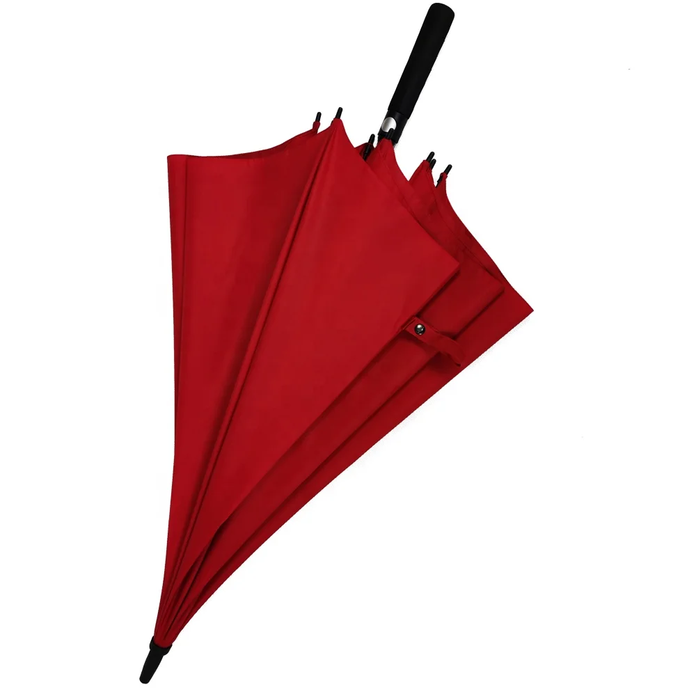 54 inch straight umbrella glass fiber rainproof and windproof golf umbrella Red Audi umbrella