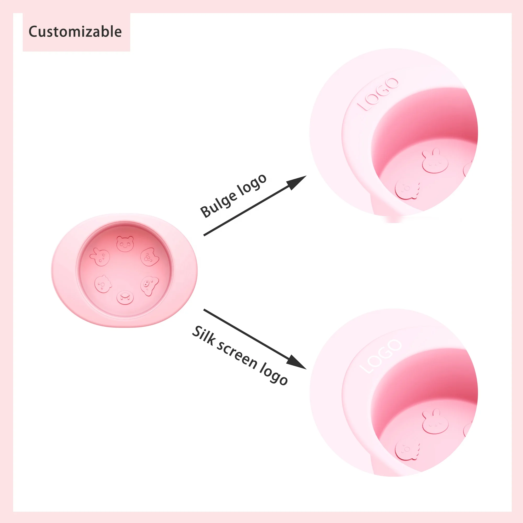 Food Grade Non Toxic Silicone Baby Funny Toddler BPA Free Non Spill Kid Snack Suction Bowl Baby Tableware Feeding Set With Spoon