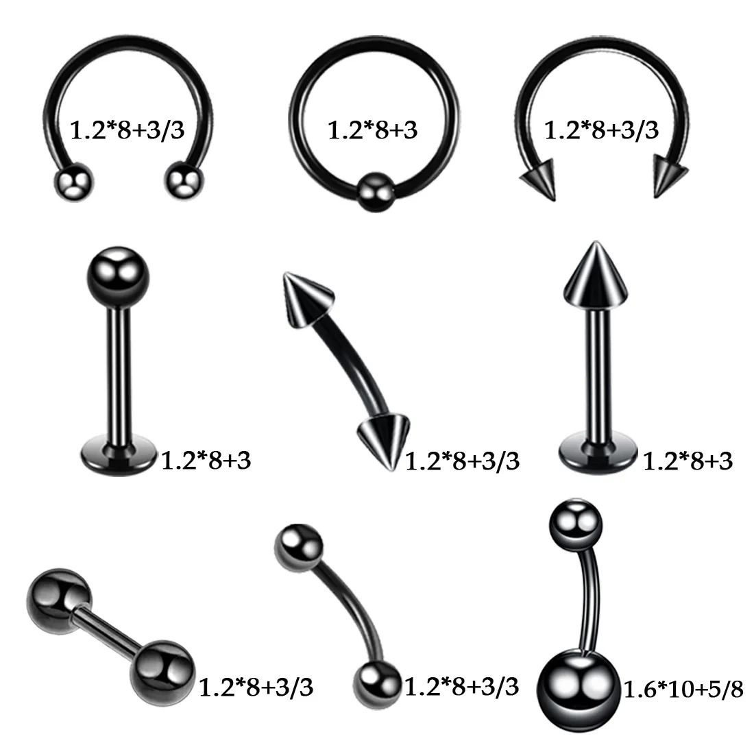 42pcs/Set Tongue Eyebrow Nose Belly Button Rings Clamp Needles Tool Kit Ear Plug Prong Studs Body Piercing Jewelry