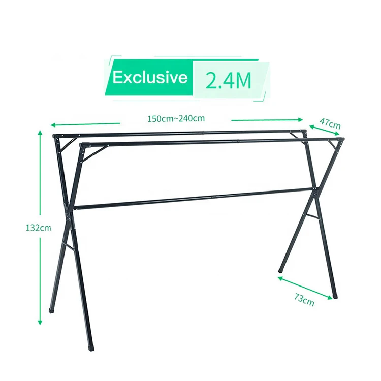 Telescopic X-Type Stainless Steel Folding Clothes Hanger Cloth Drying Rack