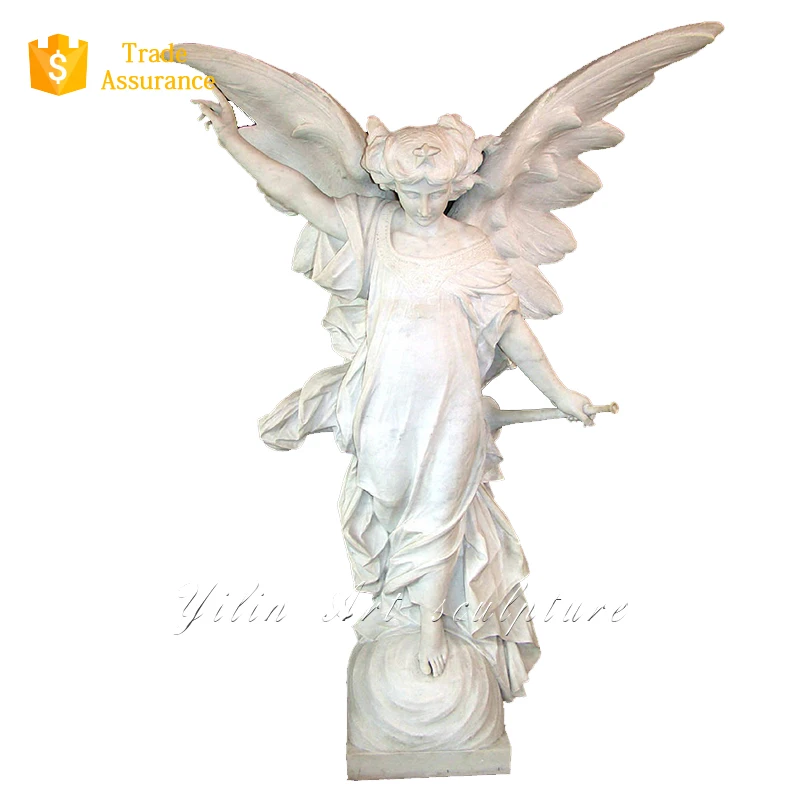 White marble church life size angel statue for sale