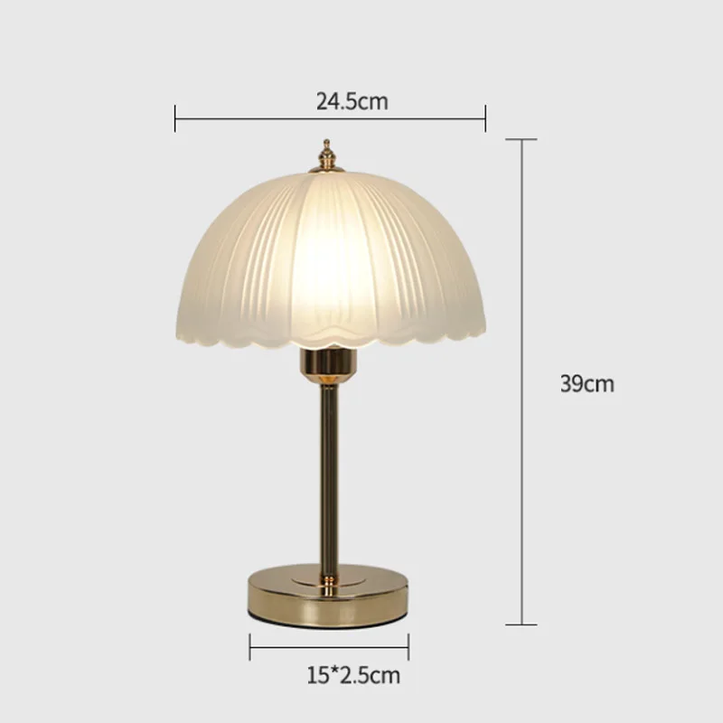 Led Night Desk Glass Light Luxury Decorative Bedroom Living Room Bedside Table Lamp Light