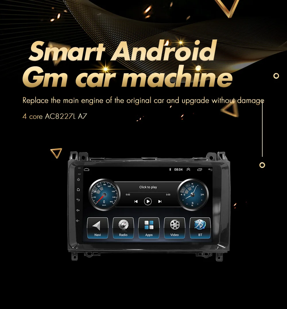 Android 9.1  Car DVD Radio Video Audio Player for Benz B200 A B Class A160 W169 W209 W245 Viano Vito W639 Sprinter W906