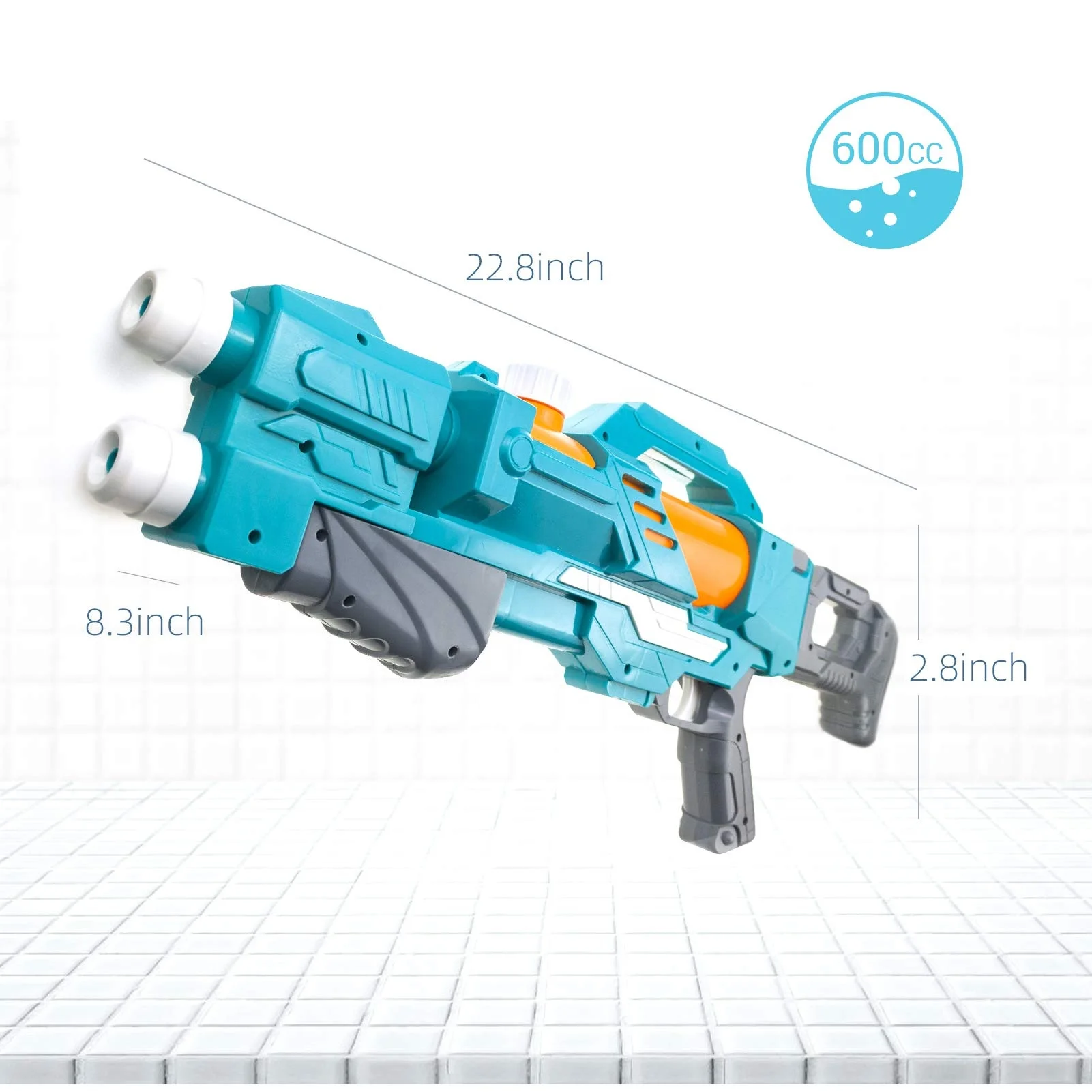 Summer Toy Double Nozzle Air Pressure Space Large Capacity 600ML Long Distance High Pressure Big Volume Water Gun