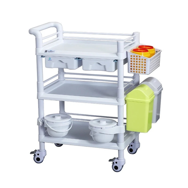 hospital medical use ABS medical trolley anesthesia medicine trolley drug delivery mobile cart on sell