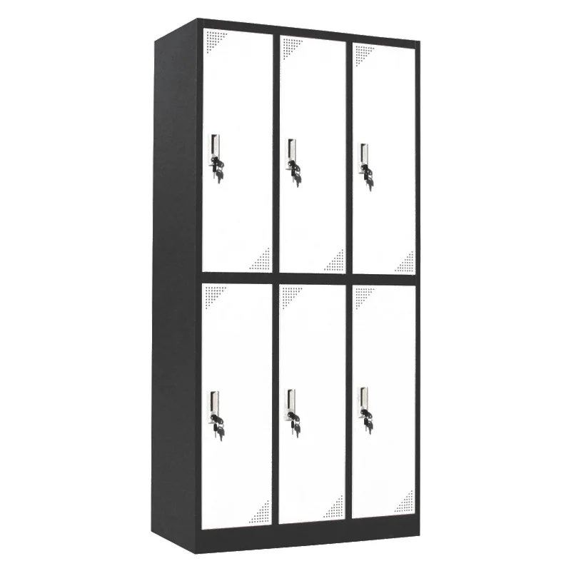 6 door Metal Gym School Workers Lockers Cabinet Steel Locker Storage Cabinet Locker