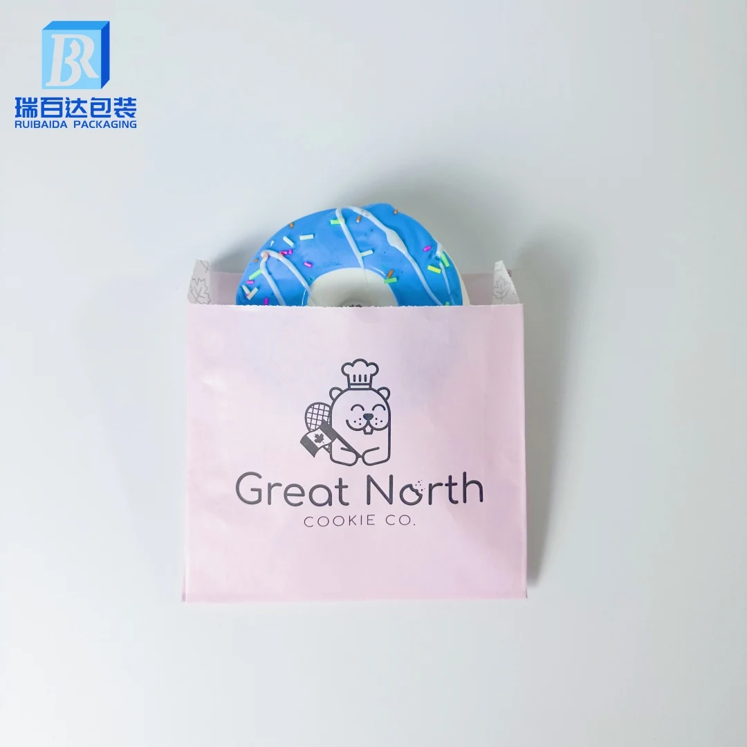 Custom Logo White Food Grade Grease Sandwich Resistant Coated Wax Lined White Paper Bags