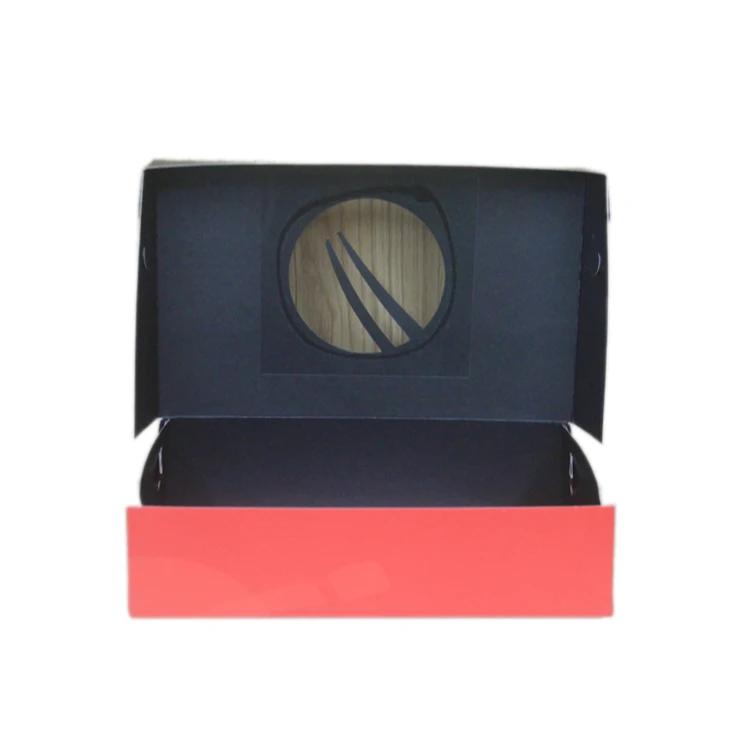 Custom Logo Printing Red Black Takeout Sushi Box Soup Salad Paper Bowl Disposable Takeaway Food Containers