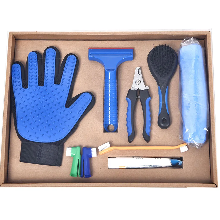 PetStar 9 Pieces Super Value Pack Pet Cleaning Kit Dog Grooming Scissors