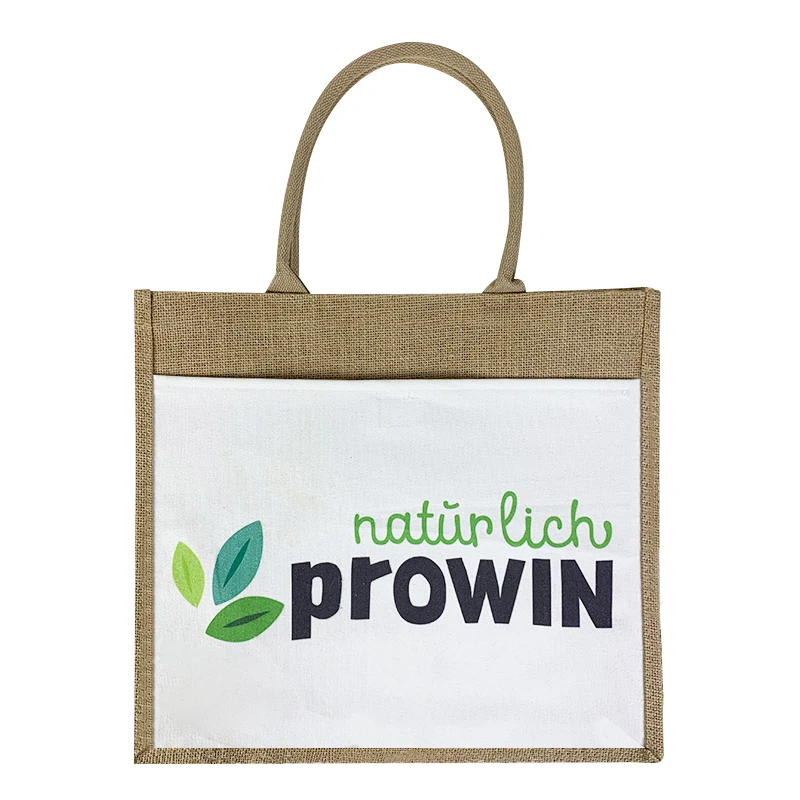 Factory supply waterproof burlap Eco Reusable Shopping tote hessian wholesale eco-friendly Hot sale Jute shopping tote bag