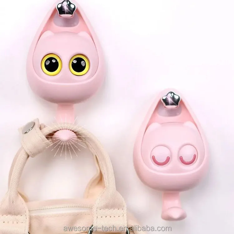 Cute Cartoon Cat Hooks Self Adhesive Wall Shelf Hook For Clothes Hat Scarf Key Holders Animals Hanger Rack Home Decor Hanger