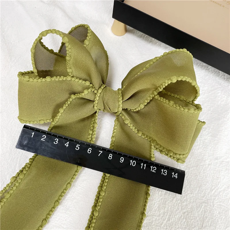 Korea Lace Big Bow Ribbon Alligator Long Hair Kids Head Decoration Hair Accessories