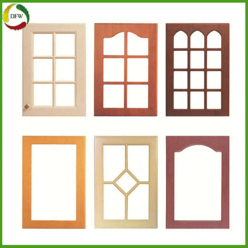 White Wood PVC Film Glass  Kitchen Cabinet Door/Vacuum Door