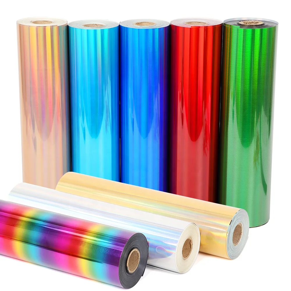 10inx10Yards Wholesale Rolls Holographic Rainbow Print HTV Iron on Vinyl Transfer Film For Fabric T-Shirt Clothes