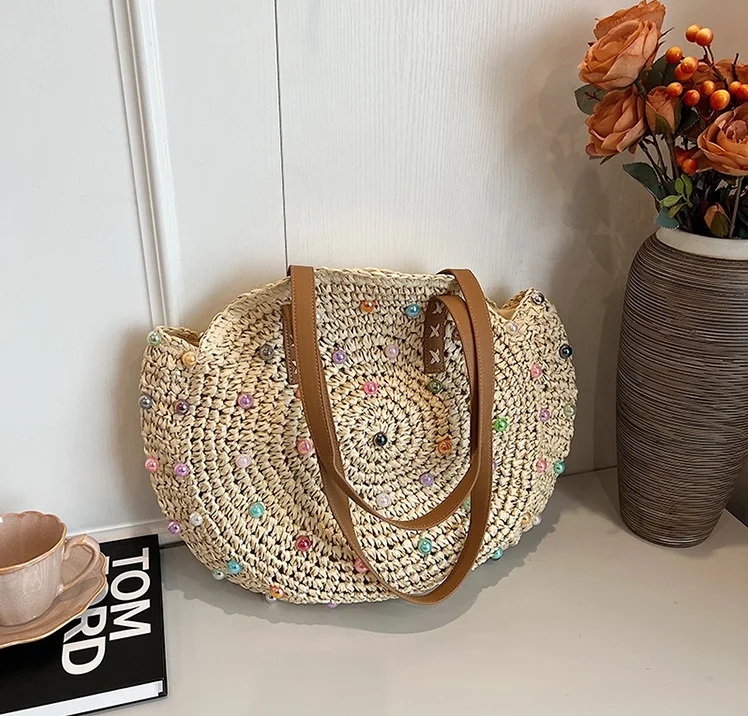 Stylish new handbags 2024 Light Lady Straw bags Lady High Quality Design Purses for women