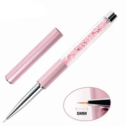 Lootaan Matte Pink Metal Handle Custom Logo Nail Gel Brush Fine Liner Bulk Nail Liner brush for manicure