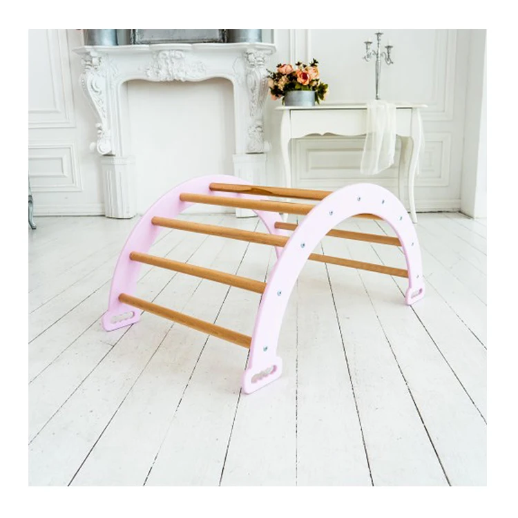 Wooden playground arch baby toddler climbing toys indoor climb frame wood montessori