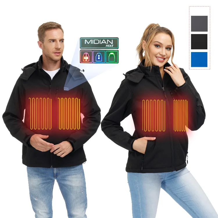 12V Softshell Camping Travelling Themral Clothing Supplier Manufacturer OEM Customized Heated Jacket Winter