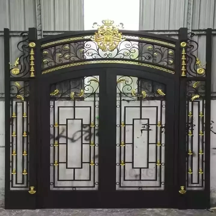 Custom  Design High Quality Customised Decorative Wrought Iron American Industrial Style Cast Iron Door