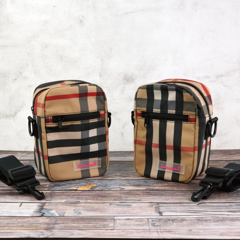 ECO England Style Design Messager Bag Cool Side Bag Crossbody Bag RPET Fabric Men Customized Logo Stitching Nylon Letter Ripstop