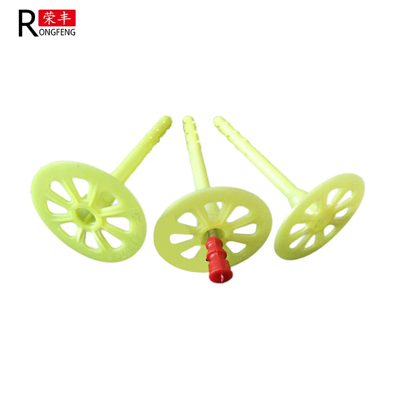 Plastic Anchor Nail Wall Insulation Special Nails Hat Nails/insulation Anchors/wall Plug Red Construction RF-PIA9090 3.3mm~3.6mm