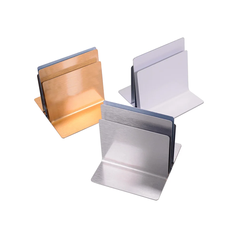 JH-Mech Custom Logo Triple Channel Bar Restaurant Stainless Steel Table Number Card Base Menu Holder
