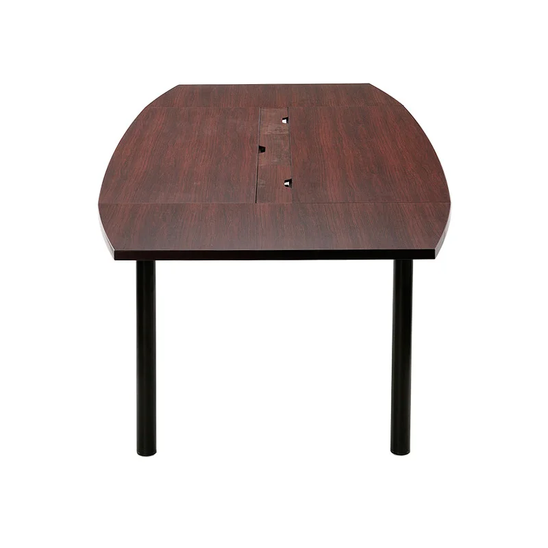 
Chinese manufacturer office furniture modern wooden tabletop steel leg meeting desk conference table  (1600221321471)