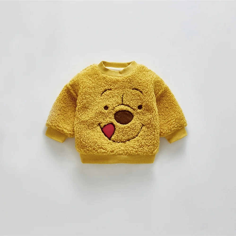 
ChengXi Baby Toddler Pullovers Cute animal embroidery winter thick baby sweatshirt in different colors 