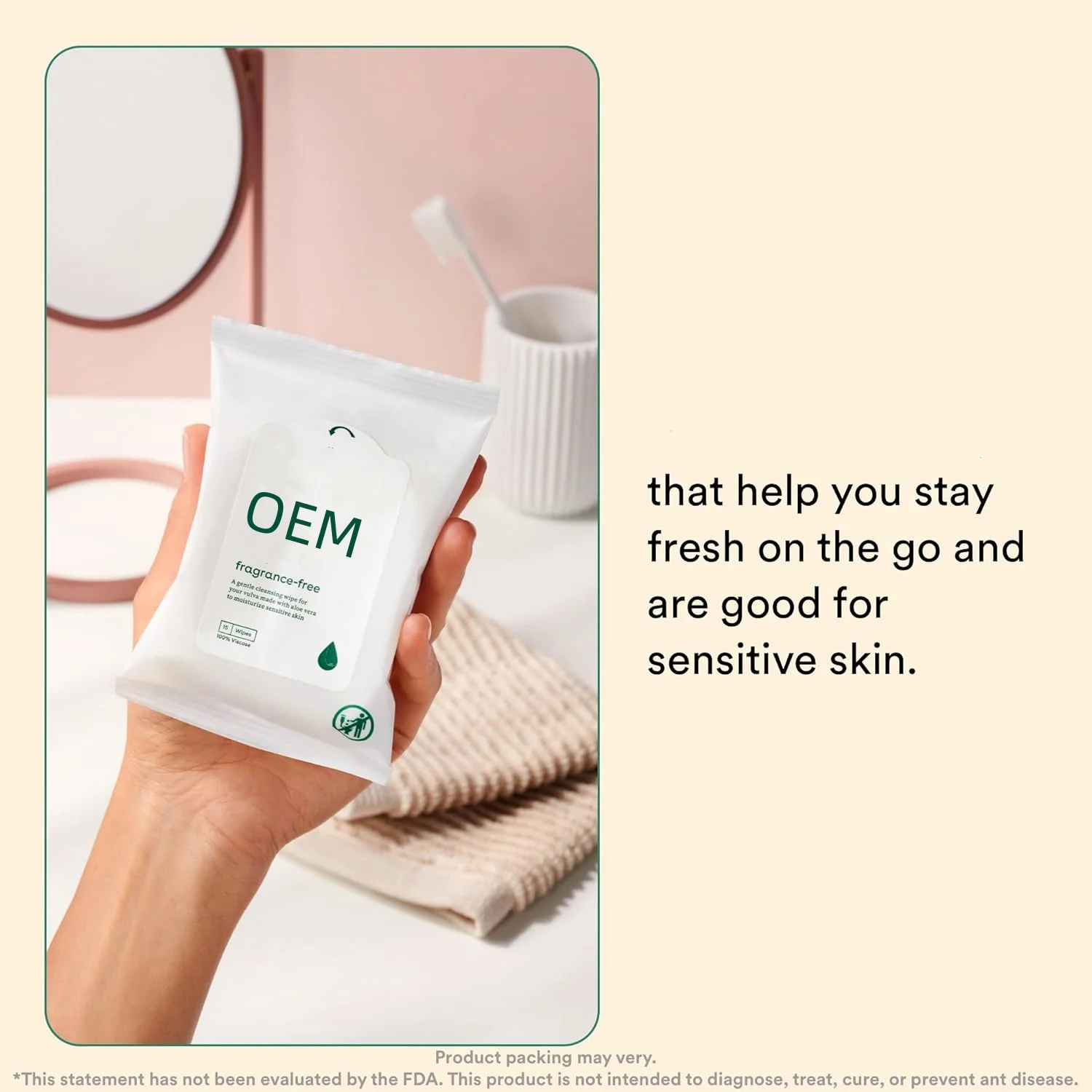 Intimate Health Calming Sensitive Skin Cleansing Feminine Hygiene Wipes For Women With Aloe Vera