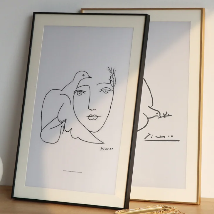 Thin edge narrow edge aluminum alloy photo frame any size mounting poster hanging wall modern simplicity