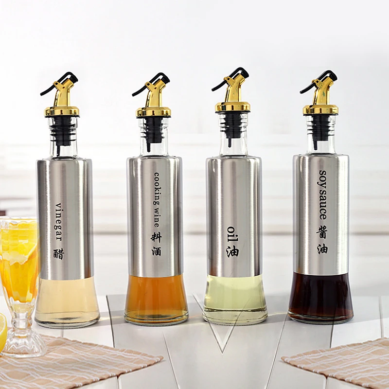 New Design 300ml High Capacity Vinegar Olive Oil Glass Bottle Dispenser