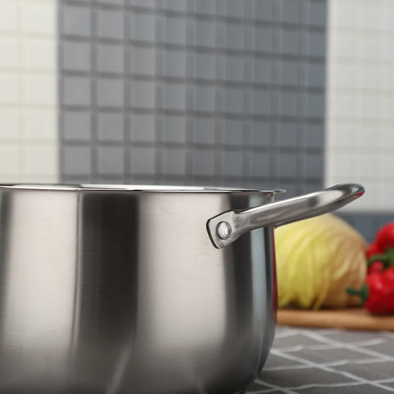 High Quality Premium Induction Portable Sliver Silicone Soup Stock Pot with Lid and Steamer