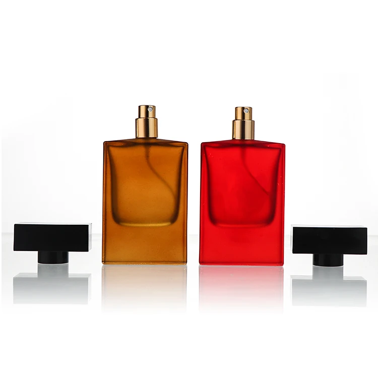 Custom Logo Square 50ml Glass Parfum Perfume Bottle Men Cologne Spray With Black