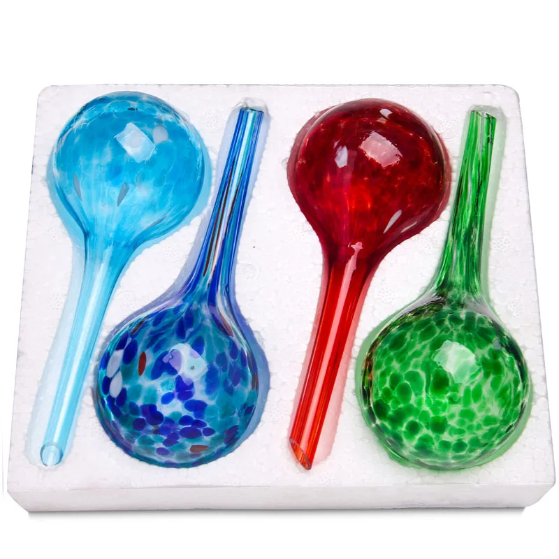  Set of 4pcs 6*15SIZE Glass Plant Watering Bulbs spikes self Globes Garden Water drip Ball For Potted aqua